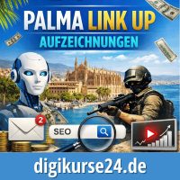 Palma Link Up Aufzeichnungen – fünf mitgefilmte Insider-Vorträge aus Mallorca zu KI, SEO, Gaming, E-Mail-Marketing und Creator-Traffic für Affiliates und Online-Unternehmer